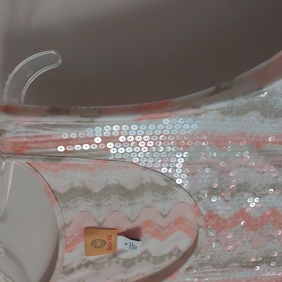 Ruby Rd. Dunemul Sequin Zig Zag Striped Dressy Tank Top Sz M - Picture 5 of 17